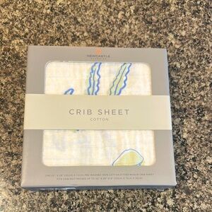 Newcastle Classics Muslin Crib Sheet NIB Baby Nursery Ocean Friends Beach